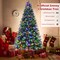 9ft Pre-Lit Snowy Christmas Hinged Tree 11 Flash Modes w/ 780 Multi-Color Lights
